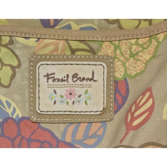 Fossil Brand Floral Print Crossbody Bag Adjustable Strap Multiple Pocket Vintage - Picture 5 of 13